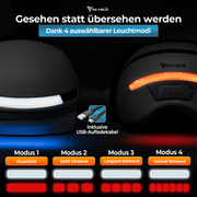 Casque de vélo Nova - Avec feux avant et arrière - Visibilité et sécurité optimales