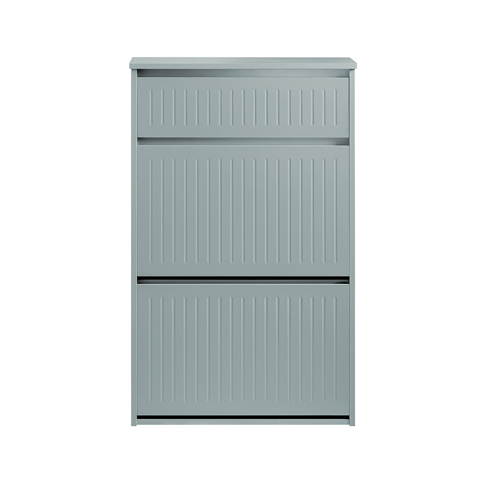 SoBuy Meuble à chaussures FSR165-HG - 2 abattants et 1 tiroir - MDF - 61 x 26 x 100 cm - Gris