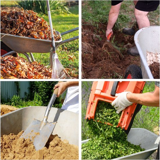 Brouette Toolland, 85 litres, kit, idéal pour le transport de matériaux divers, robuste et antirouille, montage facile, acier galvanisé, roue pneumatique, 12 kg