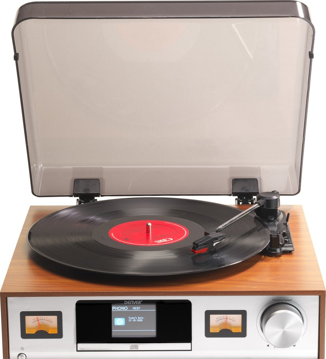 Denver Platenspeler Bluetooth - Incl. Speakers - DAB radio - CD speler - Retro - MRD52LW