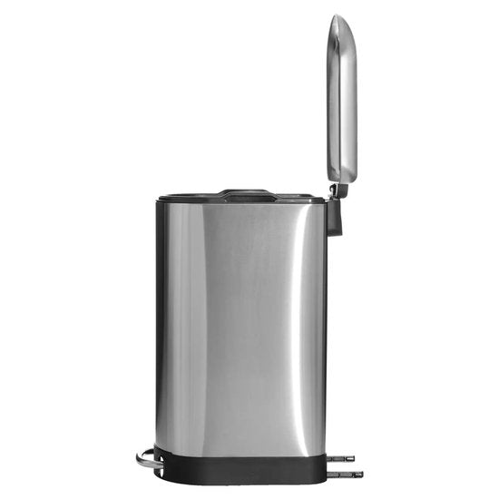 5Five Poubelle à pédale Ariane - argent - acier inoxydable - 30 litres - 42 x 25 x 62 cm - cuisine