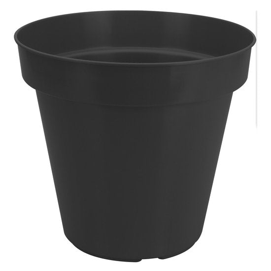 Pot de fleurs Pro Garden - noir - rond - D30 cm - plastique - pot de fleurs - jardin extérieur