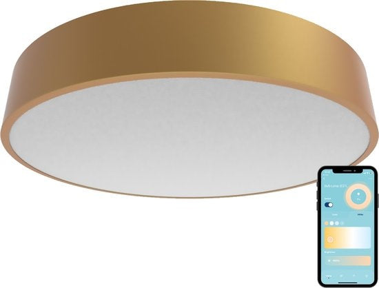 Gologi Smart Ceiling Lamp - Plafonniers - LED RGB - Plafonnier - Industriel - Chambre et salon - Ø 30cm - Or