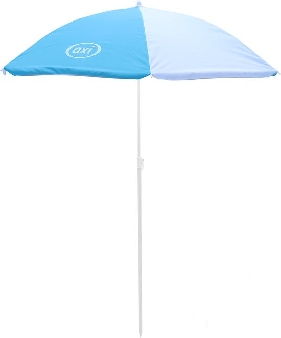 Table de pique-nique AXI Nick Zand & Water, couleur anthracite/marron - Avec parasol bleu/blanc - Table de pique-nique multifonctionnelle en bois certifié FSC - Table de pique-nique en bois pour enfants