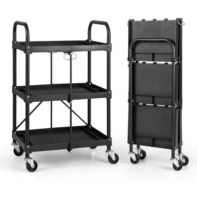 Coast Chariot à outils pliable sur roulettes - 61 cm x 44 cm x 96 cm - Noir