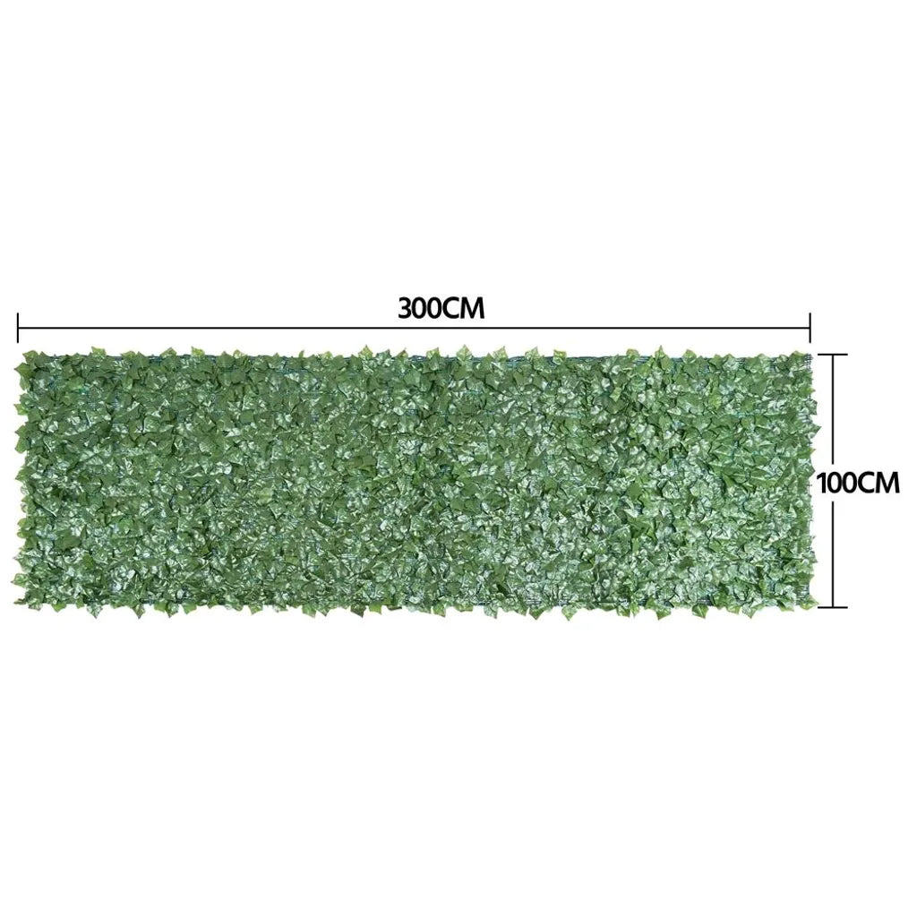 Yaheetech Haie artificielle 300 x 100 cm - Vert - Brise-vue en lierre artificiel pour balcon et jardin