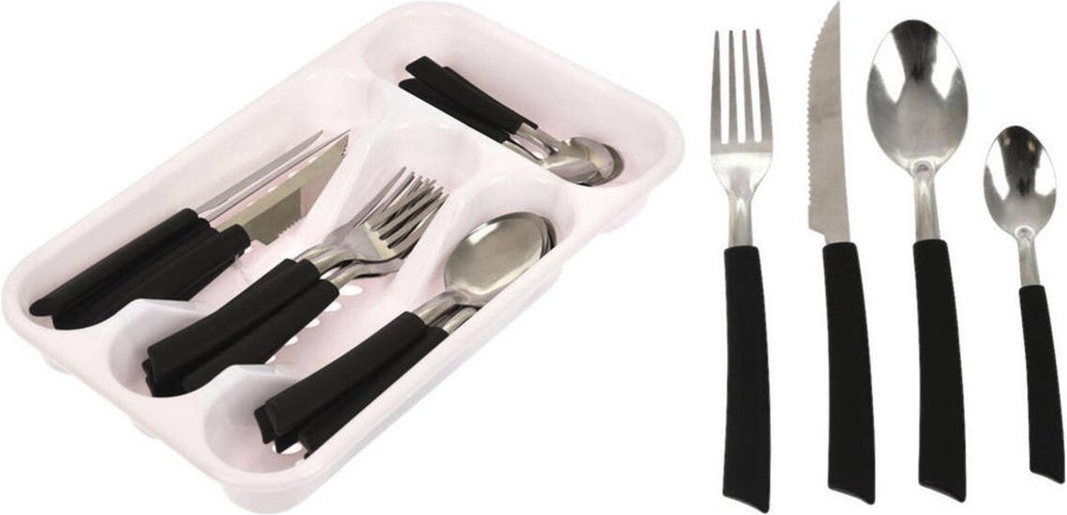 Bestekset met Bestekbak 25-delig- Perfect voor de Camping