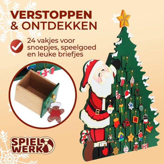 Spielwerk - Calendrier de l'Avent réutilisable - Arbre de Noël 24 portes