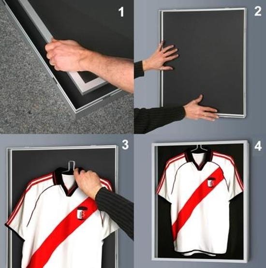 Boîte à cadre argentée pour chemise 70x90cm