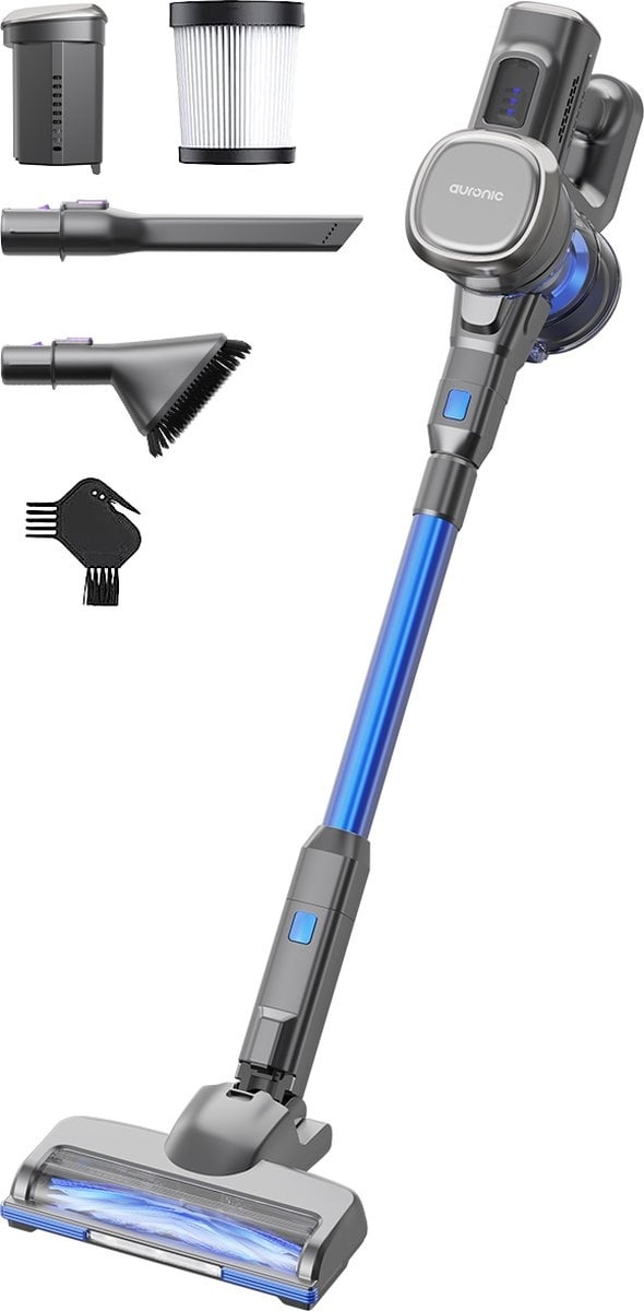 Auronic Stick hoover - Sans fil - Sans sac - Alimenté par batterie - Autonome - 220 W - Gris/Bleu
