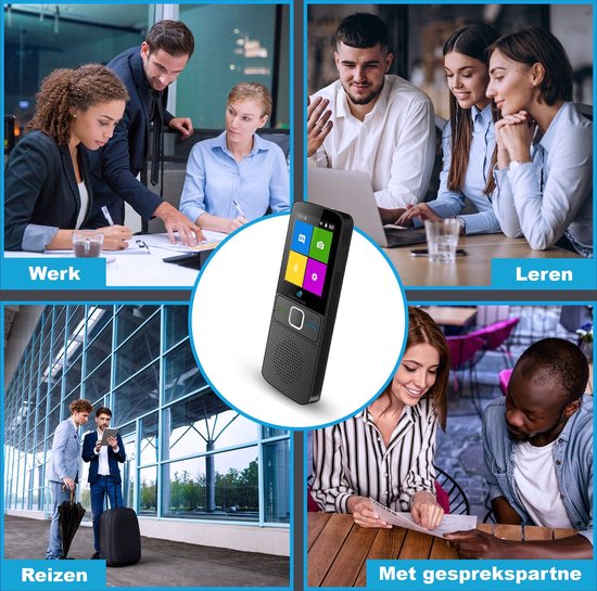 TibaGoods - Ordinateur de traduction - Appareil de traduction - Noir - Traducteur intelligent - 137+ langues - Traducteur portable - Longue durée de vie de la batterie