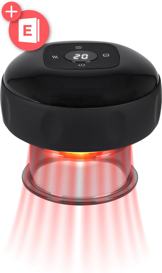 Nuvance - Appareil électrique de massage de la cellulite - 12 niveaux et températures - eBook inclus - Corps entier - Cupping Cups Set Massage - Cellulite Cups - Hijama Cups - Anti Cellulite