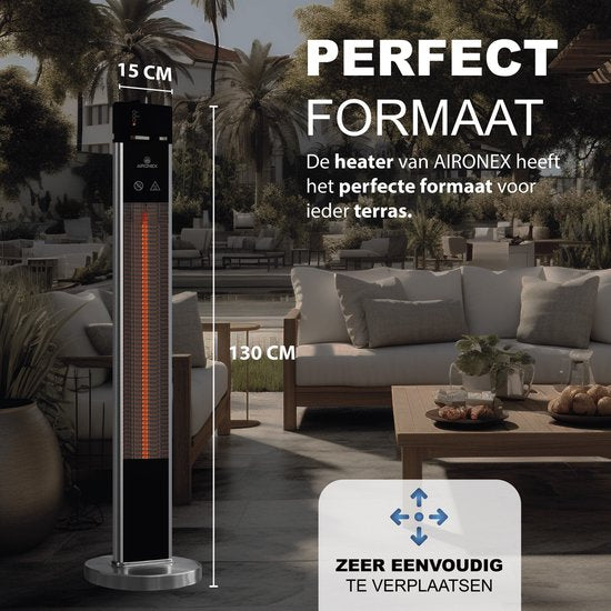 Aironex Infrared Heater Standing - Luxury Terrace Heater - Energy-Saving - Infrared Heating - Infrared Heater Free-Standing - Infrared Jet Heater -Infrared Heater -3 Stands - Terrace Heater -Infrared Heating -Terrace Heaters