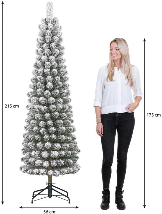 Arbre de Noël artificiel Black Box Trees - Arbre de Noël artificiel H 215 x Ø 56 cm - avec de la neige - Vert givré