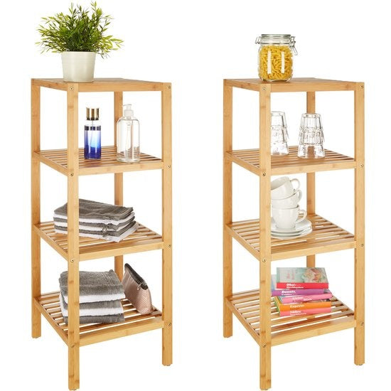 tectake - Etagère de salle de bain en bois 4 étagères en bambou - art. no. 401647