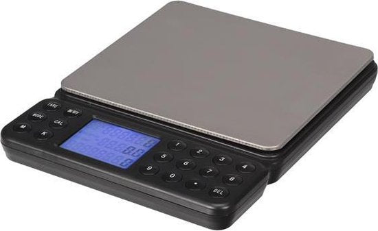Perel Balance de précision, numérique, 0,1 g à 2 kg, fonction tare, arrêt automatique, écran LCD rétro-éclairé
