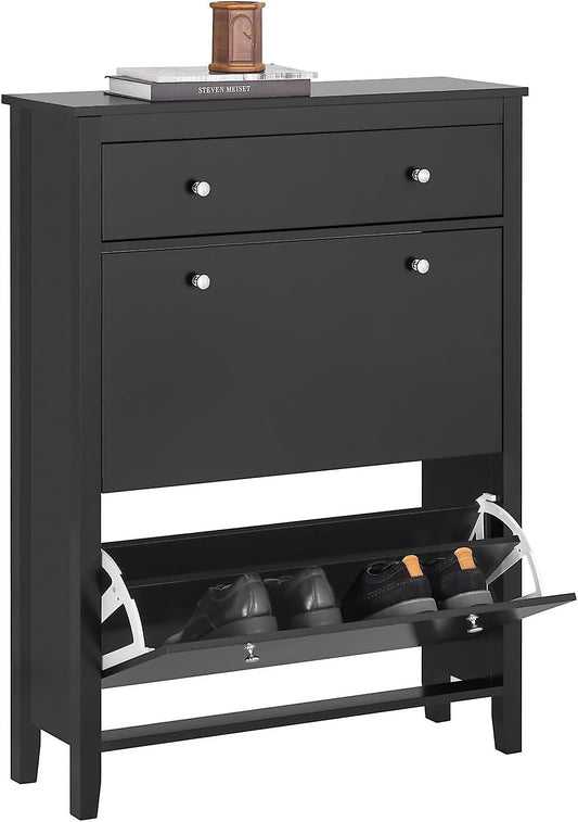 SoBuy - Meuble à chaussures - Noir - 78x24x108 cm