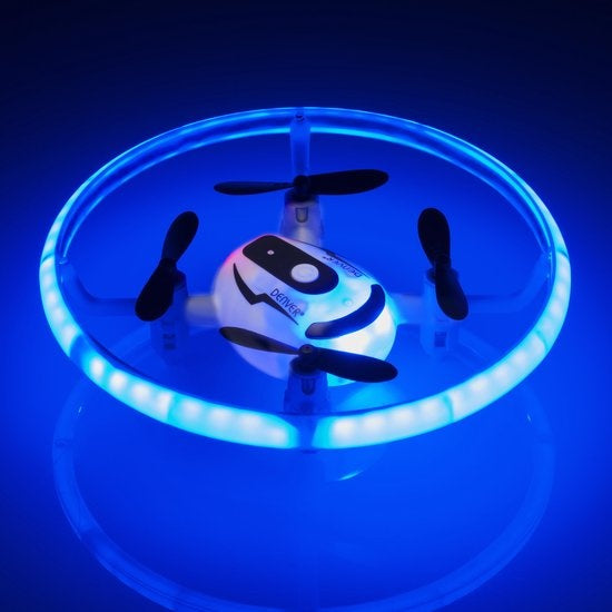 Denver Mini Drone voor Kinderen en Volwassenen - 30m Bereik - Gyro Functie - LED Licht - DRO121 - Zwart/Wit