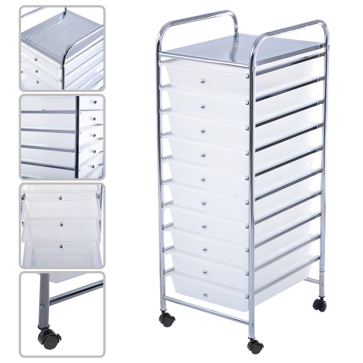 Coasttrolleys with drawers Rollecontainer bathroom roller trolley bathroom trolley with 10 stackable drawers