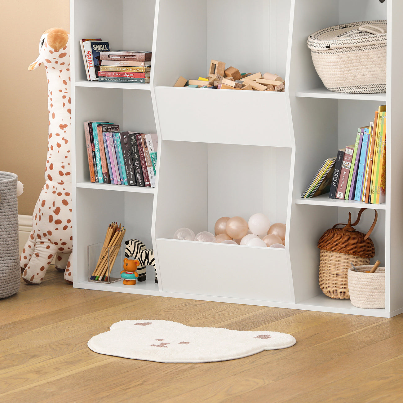 SoBuy KMB55-W Bibliothèque pour enfants - MDF - 106 x 30 x 104 cm - Blanc