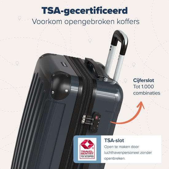 TRVLMORE Set de valises - 2 pièces - 45L Hand Luggage + 115L Spacious Luggage - TSA Lock - Lightweight - Travel Suitcase Set - Dark Grey