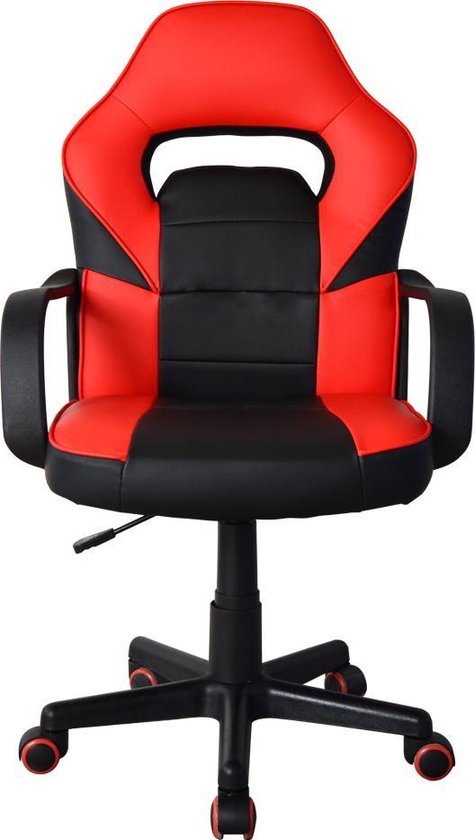 Chaise de jeu Thomas junior - chaise de bureau gaming - réglable en hauteur - rouge noir