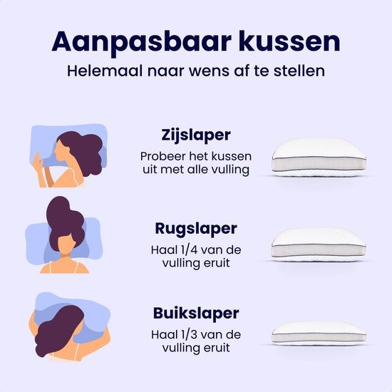 Oreiller en mousse à mémoire de forme Soulsnooze® Dawn - 100 nuits de sommeil d'essai - Design personnalisable - Oreiller contre les douleurs cervicales - Convient aux dormeurs sur le dos, sur le côté et sur le ventre - Mousse à mémoire de forme déchiquet