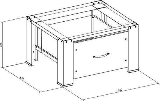 Elévateur de lave-linge en saillie avec tiroir de rangement - capacité de charge de 250 kg - universel