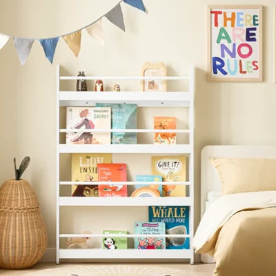 Bibliothèque pour enfants SoBuy - 4 étagères - 80 x 12 x 118 cm - Blanc