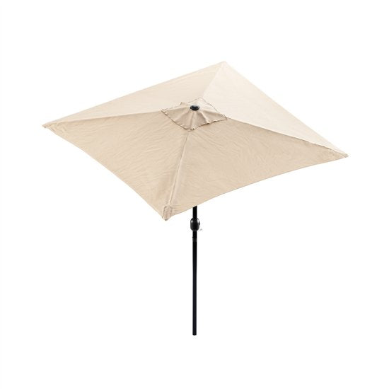 Parasol à mât Tristar - Carré - 200 x 200 cm - Balcon et jardin - Inclinable - Housse de protection incluse - PA-7902 - Beige