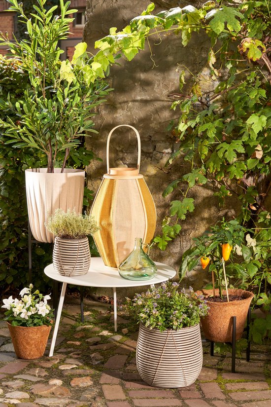 Table d'appoint d'extérieur - Mica Decorations - H38 x Ø58 cm - Métal - Blanc