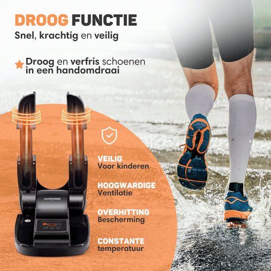 Vulpes Goods® Tech - Sèche-chaussures et rafraîchisseur de chaussures à l'ozone - Fonction ozone et séchage - 10 rafraîchisseurs de chaussures inclus - Version PRO