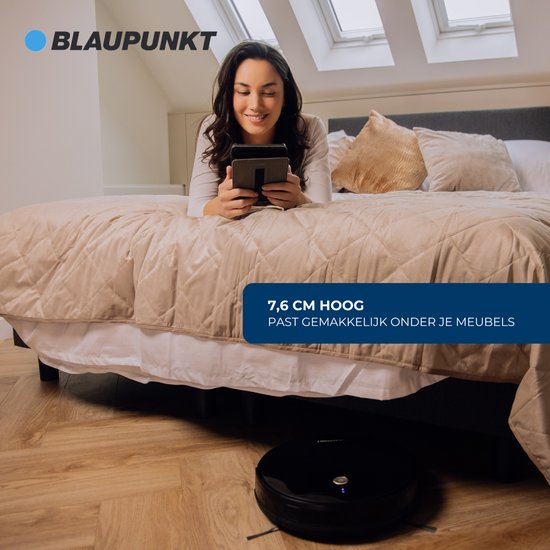 Blaupunkt Bluebot XBOOST BPK-VCBB1XB - Robot aspirateur avec fonction de nettoyage - Station de charge - Fonction d'aspiration turbo