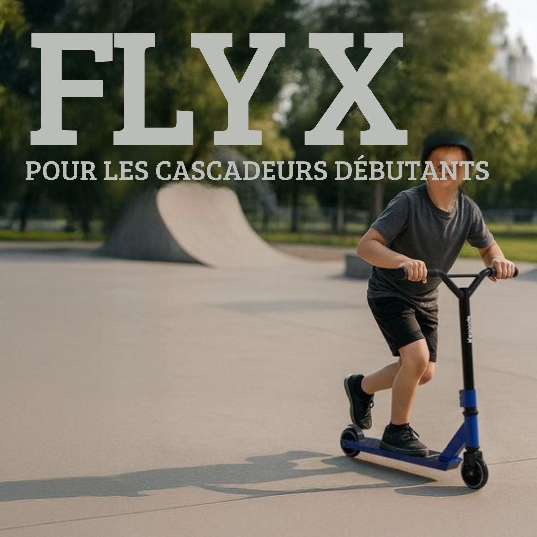 Trotinette Stuntstep Fly X - LifeGoods - 6+ Years - Garçons/Filles - 100mm - 100KG - Noir/Bleu
