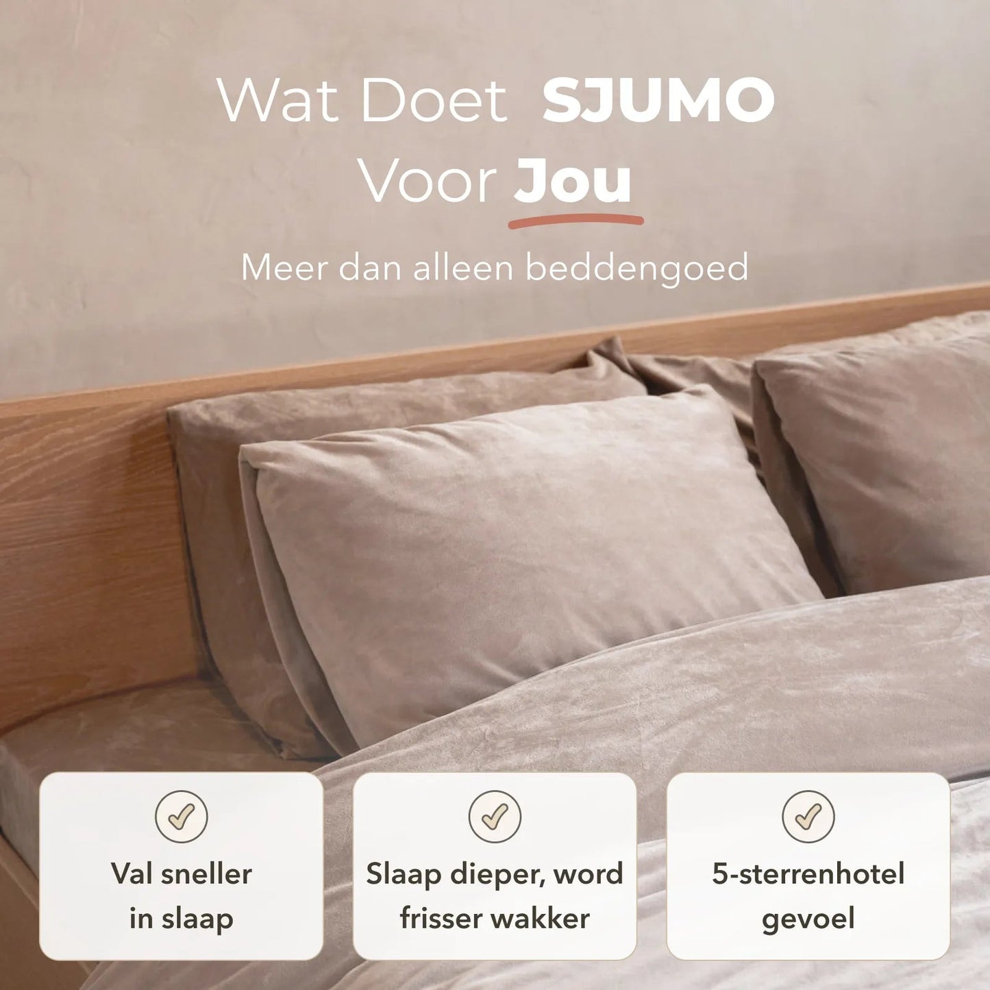 Housse de couette Sjumo Silky Smooth Classic Taupe - 240 x 220 cm - Avec 2 taies d'oreiller 60 x 70 cm