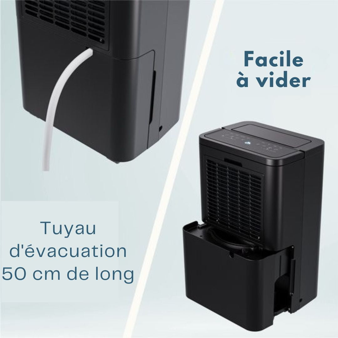 Déshumidificateur Auronic - Compact Pro Plus - 20L - Chambre à coucher, salle de bain, salon et bureau - d'intérieur - Noir