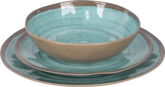 Bo-Camp - Vaisselle - Halo - 12 pièces - Aqua