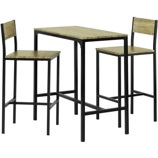 SoBuy Table bistro - Meubles bistro - Table de bar - 2 tabourets - 3 pièces - OGT03-N