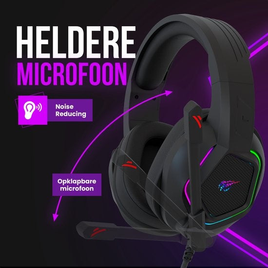 Casque de jeu Strex, avec microphone et éclairage RVB, son surround 7.1, PC / PS4 / PS5 / XBOX / Switch, Noir