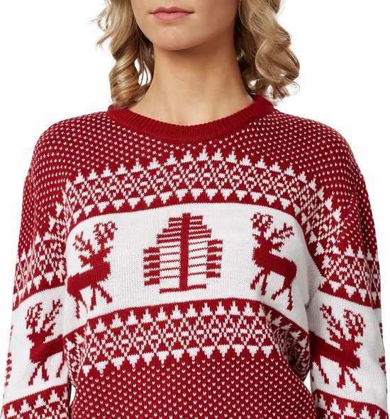 Dressforfun Pull de Noël Winter Wonderland rouge et blanc pour femme S - habillement costume halloween déguisement carnaval déguisement carnaval - 303355