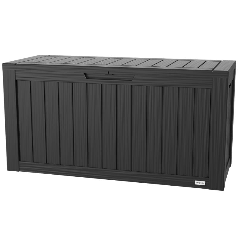 LifeGoods Cushion Box S - 300L - Plastique - Résistant aux intempéries & Ressort à gaz de luxe - Noir