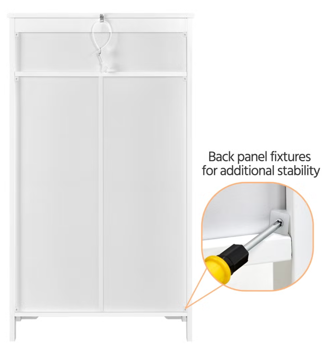 Armoire de salle de bains Yaheetech avec étagère réglable - Blanche - 60 x 30 x 104,5 cm