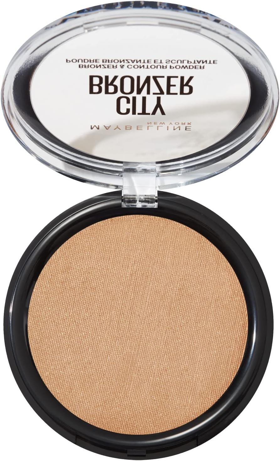 Poudre bronzante Maybelline City Bronzer - 200 Medium Cool - 8 g - Finition mate à base de beurre de cacao - 7,4 x 7,4 x 1,3 cm