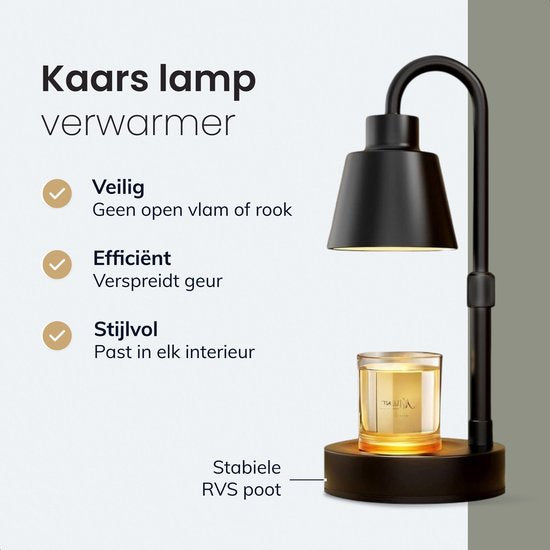Chauffe-bougies - Noir - Lampe à poser - Brûleur de parfum - Brûleur d'huile - Lampe chauffe-bougies - Chauffe-cire - Lampe d'ambiance - Noir