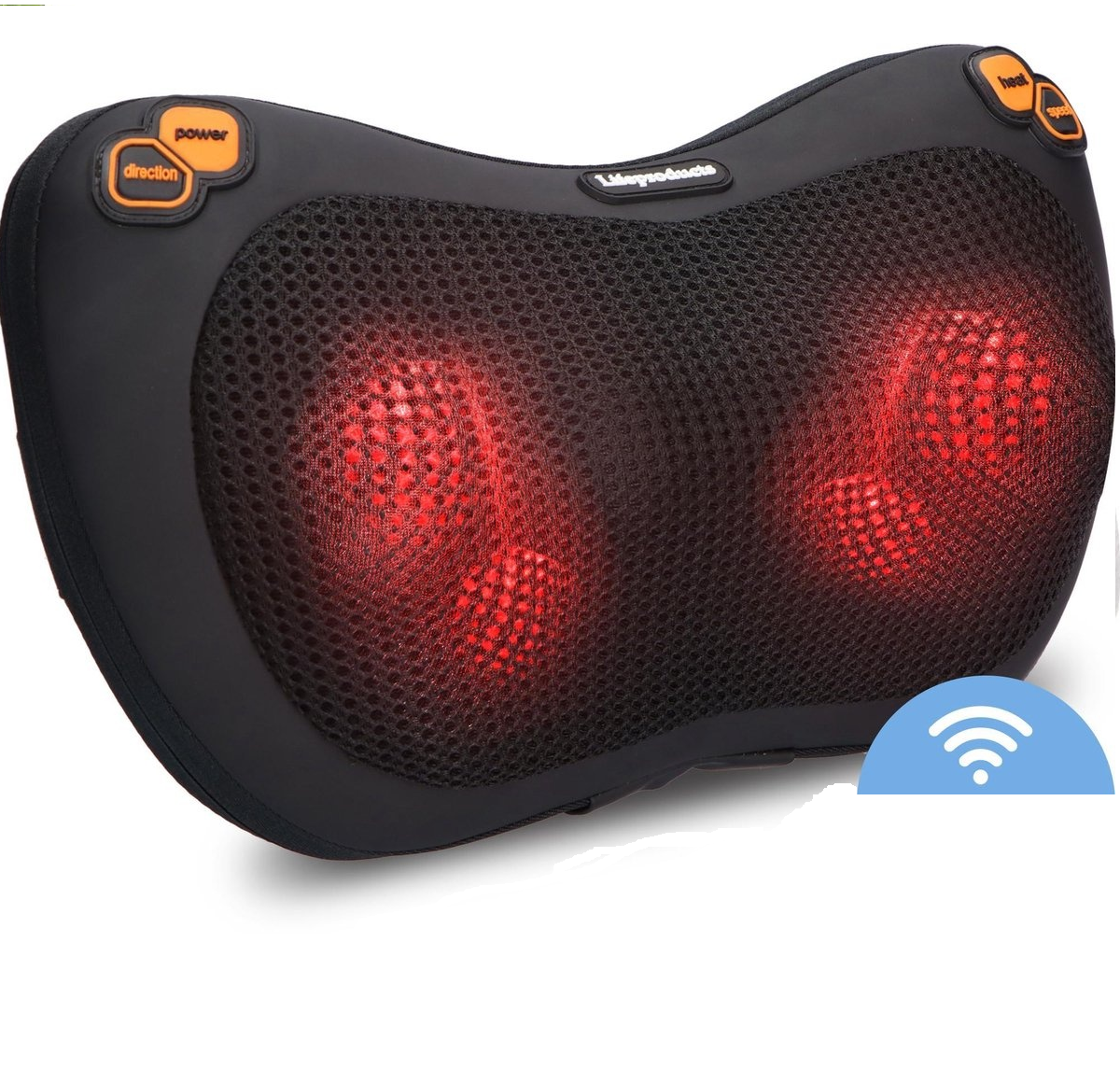 Coussin de massage Shiatsu - Lifeproducts - Rechargeable - Fonction chaleur - Noir