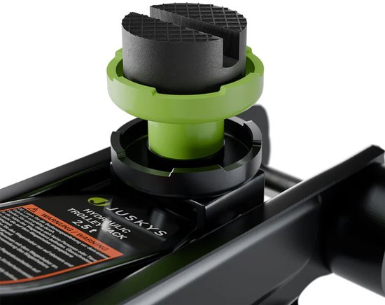 Cric de voiture - Avec roues - Accessoires inclus - Noir / Vert