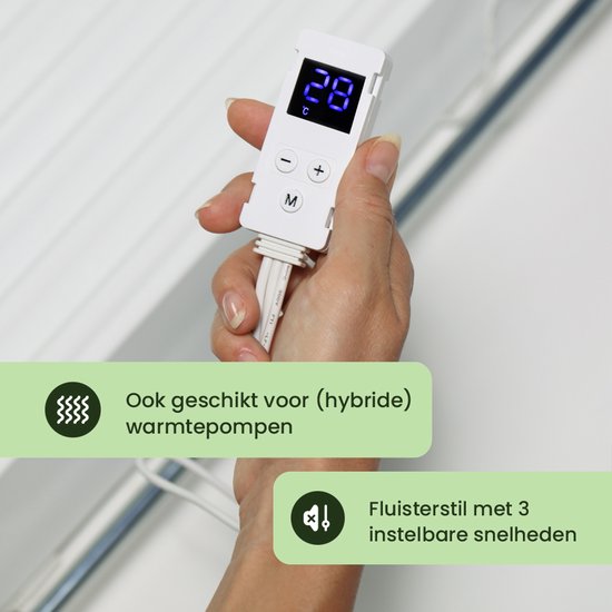 Ventilateur de radiateur SpeedComfort avec capteur de contrôle - Duo Set (2x) - Chauffage plus rapide - Jusqu'à 22% d'économies d'énergie - Convient à la pompe à chaleur - Vitesses multiples - Simple à installer - Silencieux