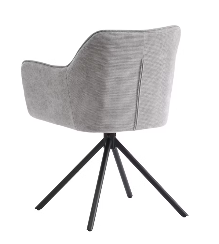 Criks Design Chaise de salle à manger pivotante Preston - 80,5x58x59 cm - Pieds noirs - Lot de 2