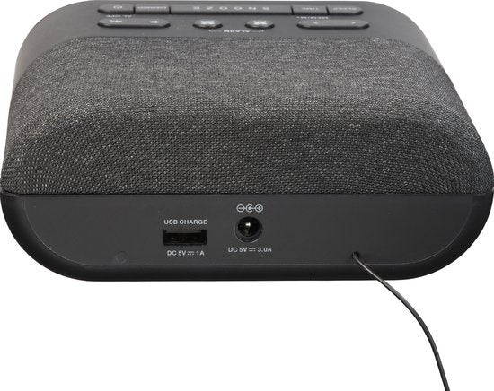 Denver Radio-réveil avec chargeur sans fil - Réveil numérique - Radio FM - Double alarme - Variateur - CRQ107 - Noir