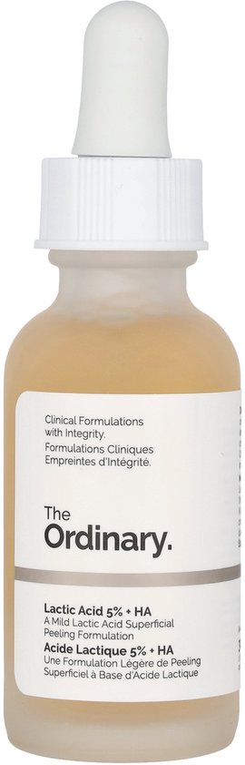The Ordinary Acide lactique 5 % + HA 2 % - Sérum exfoliant pour le visage destiné aux peaux sensibles